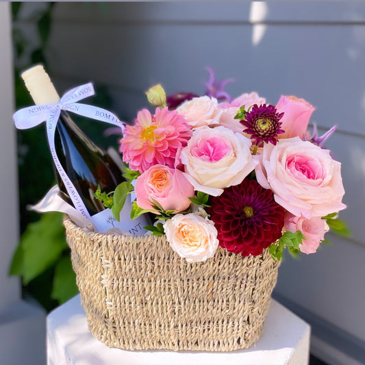 Wine Flower Basket