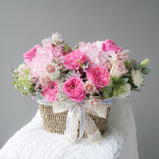 Luxe Rose Flower Basket
